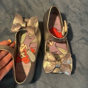 Toddler size 9, mini Melissa, little mermaid shoes